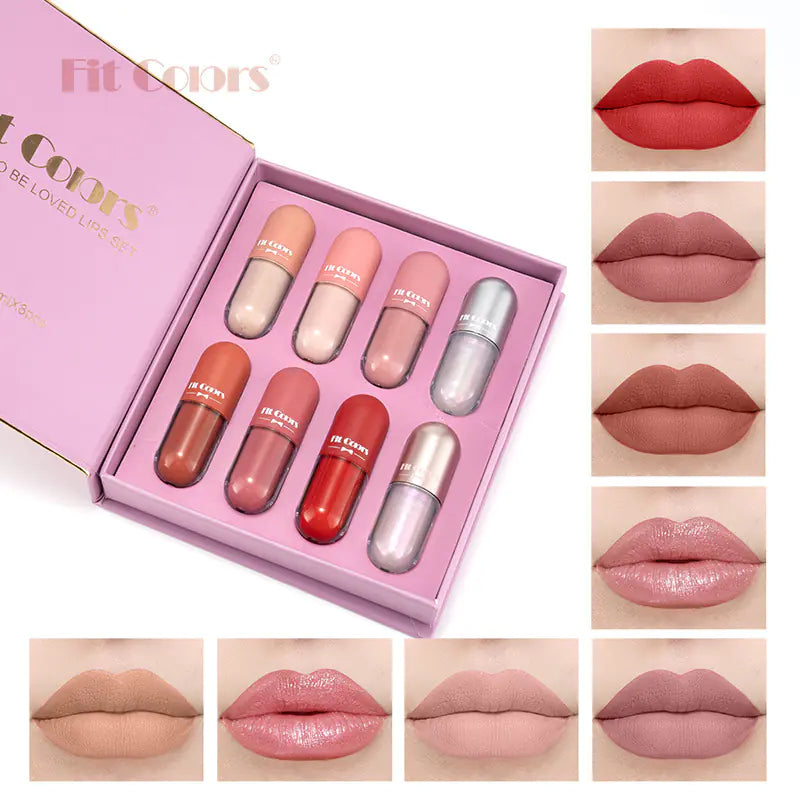 8-Color Matte Velvet Liquid Lipstick Gift Set