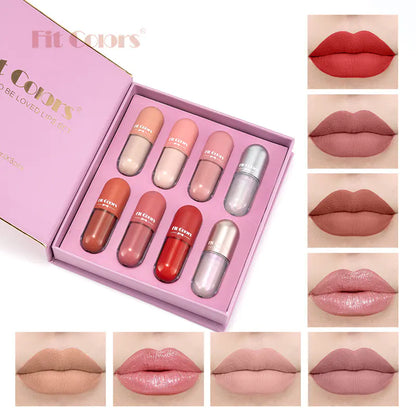 8-Color Matte Velvet Liquid Lipstick Gift Set